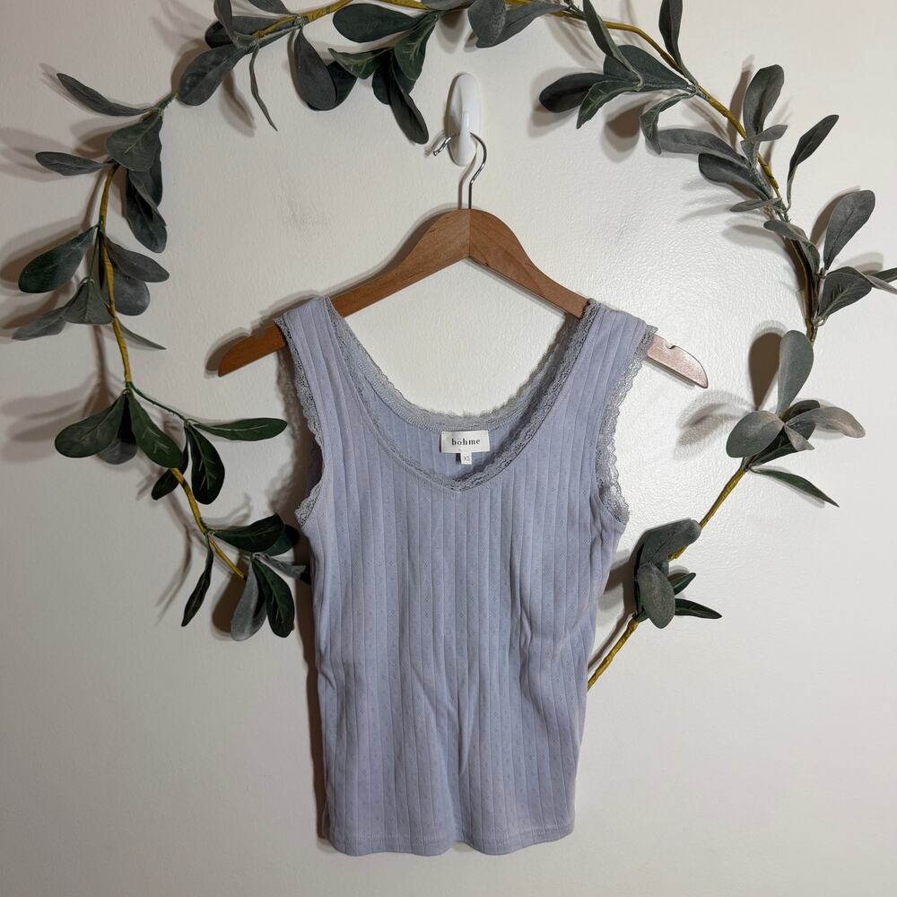 Bohme Blue Lace Edge Tank
